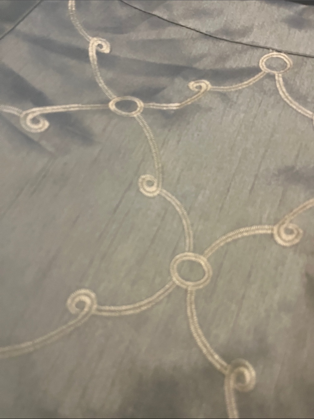 Elegant Embroidered Tablecloth in Light Gray by - Picture 3 of 4